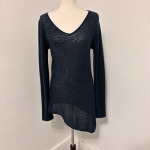 Christopher Fischer 100% Cashmere Blue Asymmetrical Sweater Sz L
